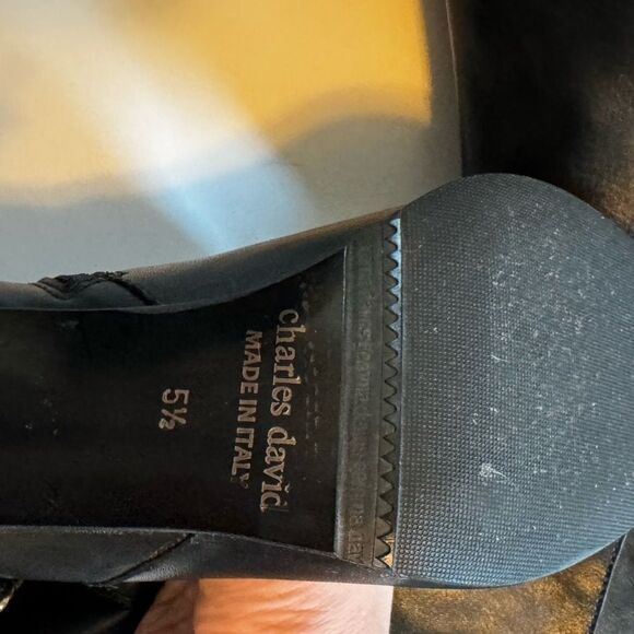 CHARLES DAVID Lomax Leather Riding Boots Made In Italy Leather Black - Picture 7 of 7